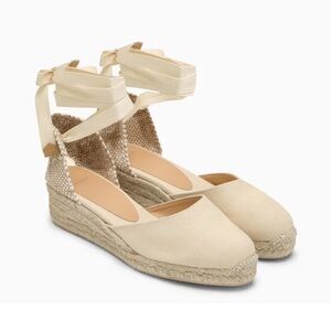 CASTANER ESPADRILLES 30mm WEDGE IVORY SIZE 36